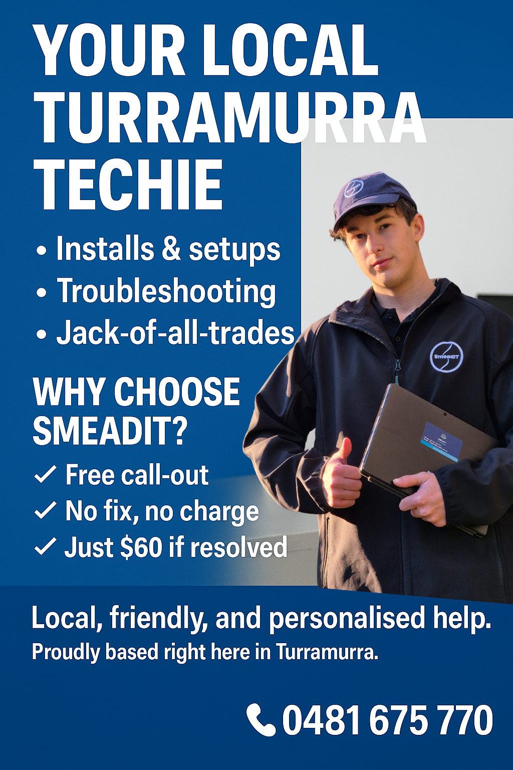 Friendly SmeadIT technician assisting a client